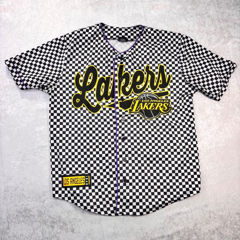 Los Angeles Lakers Checkered Baseball Jersey #48 AOP NBA Medium
